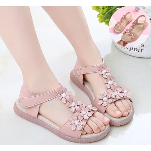 ChildrenS Sandals For Girls Summer Princess Shoe Kids Elegant Sandal Fashion Flower Beach Shoes 2021 3 5 6 7 8 9 10 11 12 Year