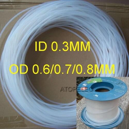 ID_0.3mm PTFE Tubing OD_0.6mm/0.7mm/0.8mm F4 Rigid Pipe 260Deg.C High Temperature