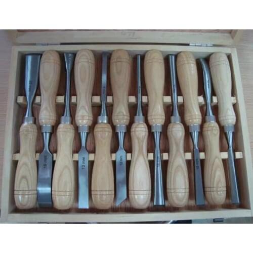 Woodcarving Tools Carving Knife 12pcs Set Handmade Knife 60CRV Engraving Chisel