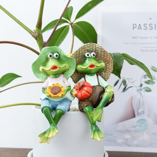 Creative resin frog pastoral animal ornaments outdoor garden decoration figurines home office desktop decoration accessories