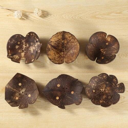 Creative Retro Coconut Soap Dishes Holder Natural Wooden Soap Tray Holder Storage Container for Bathroom