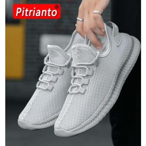 Summer Men Sneakers Mesh Breathable Casual Shoes Lightweight Lace Up Outdoors Running Shoes Large Size 39-47 Zapatos Plan