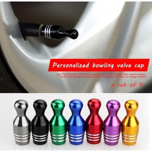 4PCS high quality new personality bowling car tire cap car exterior modification