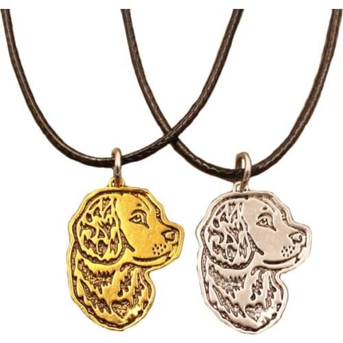 Labrador Retriever Dog Animal Pendant Necklace Antique Retro Gold Silver Plated Jewelry For Male Female Ladies AKC N145