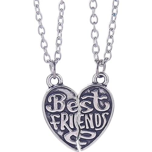 Hot Sale Best friend necklace pendant wholesale alloy friendship half a person selling exquisite necklace best gift