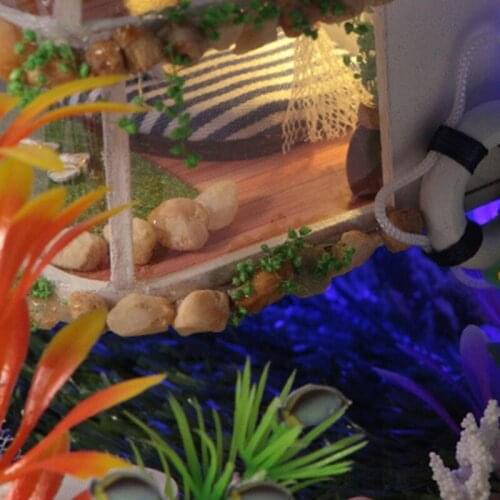 Dollhouse Miniature with Furniture, DIY Wooden Dollhouse Kit Plus Dust Proof Q6PD