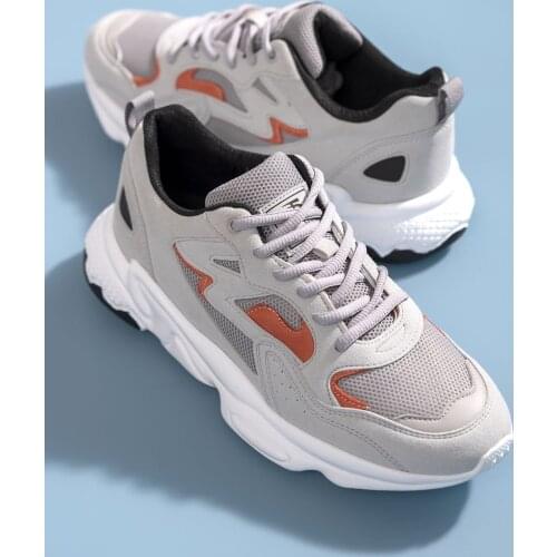 Male gray sports running shoes hiking shoes and casual sport Trekking shoes sturdy and flexible all seasons useful