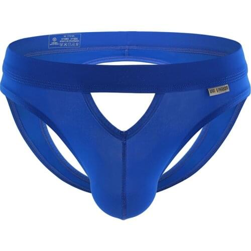 Mens Backless Underwear U Convex Crotch Briefs Sexy Gay Penis Pouch Tanga Open Butt Male Thongs Jockstrap Solid Color