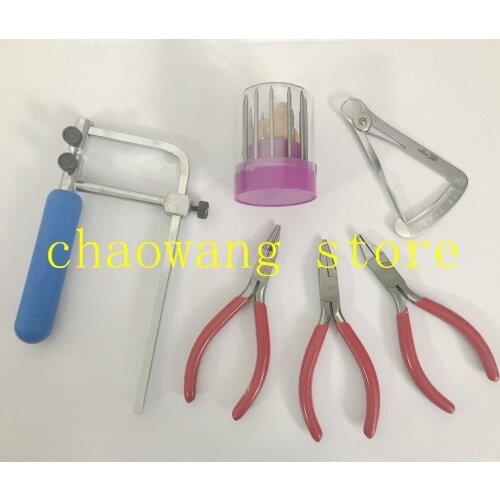 Jewelry tools Kit Saw frame Jewelry making plier set Beading tools set Degree Gauge