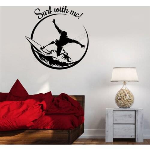 Wall Decoration Vinyl Art Removeable Poster Surf Surfing Quote Extreme Sticker Sports Teen Decal Modern Ornament LY327