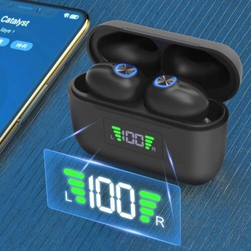True Wireless Bluetooth Earbuds Headphone Sports Stereo Earphones TWS In-Ear Headsets with Microphone Waterproof for Smart Phone