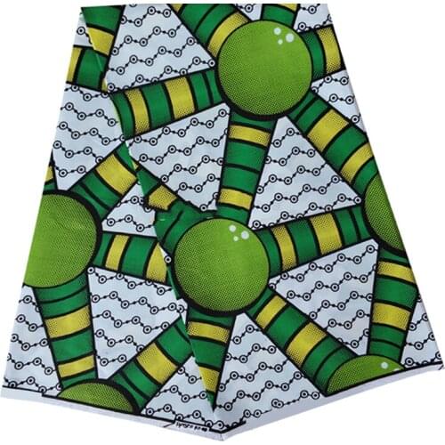 Real High Quality Sewing Material For Dress 100%Soft African Nigerian Style Wax Dye Printed Fabric Cotton By The Yards R-V 4-91