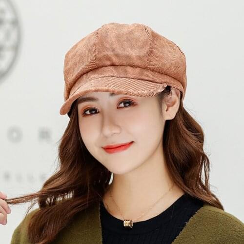 2020 New French Artist Wool Beret Female Cap womens Winter Fashionable Village Color Vintage Painter Octagonal Hat Casual Hat