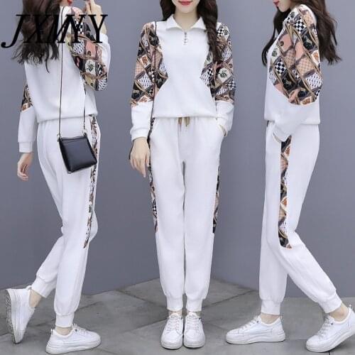 2021 New Autumn Sports And Leisure Suit Large Size Womens Clothing Comfortable Two-Piece Fashion Western Style Slimming Trend