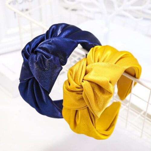 New Fashion High Quality Hair Accessories Wide Side Shining Cloth Headband Wide Side Hair Band Classic Hair Hoop Adult