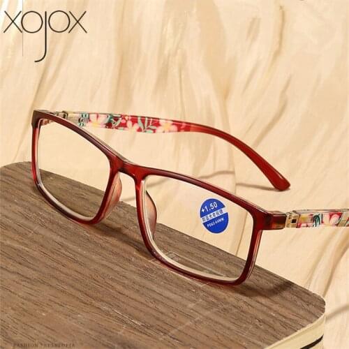 XojoX Hyperopia Anti Blue Light Reading Glasses Women Men Vintage Square Presbyopia Eyeglasses Diopter plus 1.0 1.5 2.0 2.5. 3.0