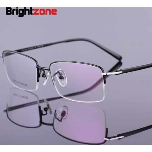 100% Pure Spectacle Half Rim Glasses Spectacle Frame Can Make With Anti Blue Light Lenses Myopia Eye Prescription Glasses 55mm
