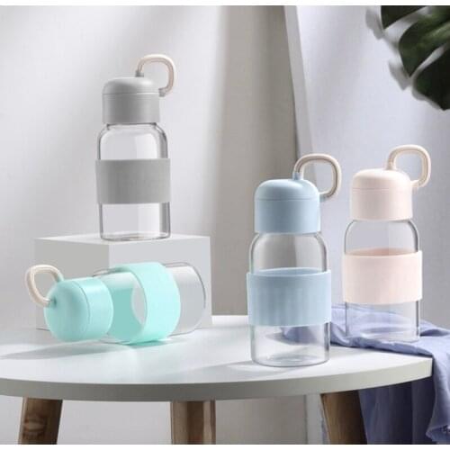 Portable Lovely Cartoon Bottle Creative Glass Water Milk Tea Coffee Mug Best Cup With Lid House Working Gift For Children Girl