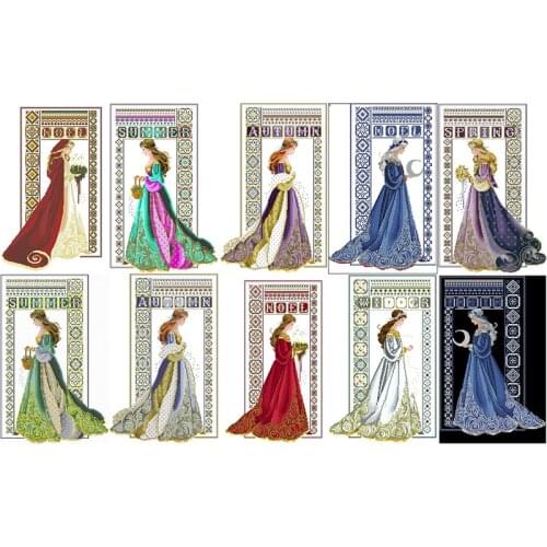Princess Eliana cross stitch kits fairy lady aida fabric flaxen linen cotton thread embroidery kits DIY craft