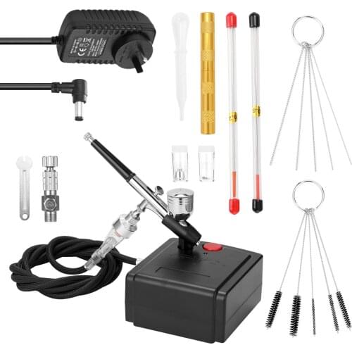 Professional Airbrush Set for Model Making Art Painting with Air Compressor+G1/8 Fast-adapter+Wrench+Oil-water Separator+Dropper