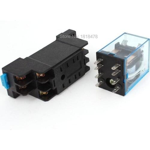 MY2N-J DC12V DC6V DC24V DC48V Coil General Purpose Relay DPDT 8 Pin 5A 240VAC/28VDC w Socket Base