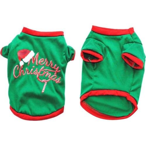 Christmas Dog Clothes Cat Cotton Vest T-Shirt New Year Puppy Dog Costume Chihuahua for Small Medium Dogs
