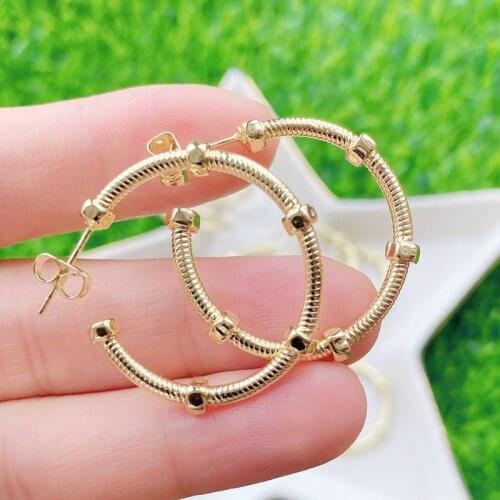 10Pairs Gold Hoop earrings Fashion gold color metal Hoop earrings women earrings Gift for women jewelry 51703