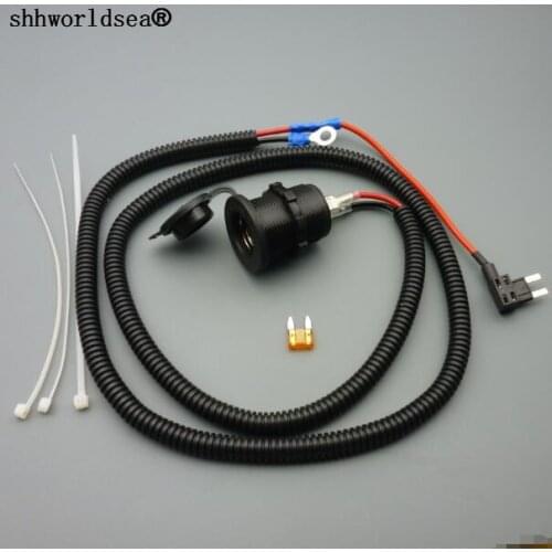 Shhworldsea 1set 1M 1.5mm2 Car Cigarette Cigar Lighter Socket 12V Extension Mini Fuse Tap