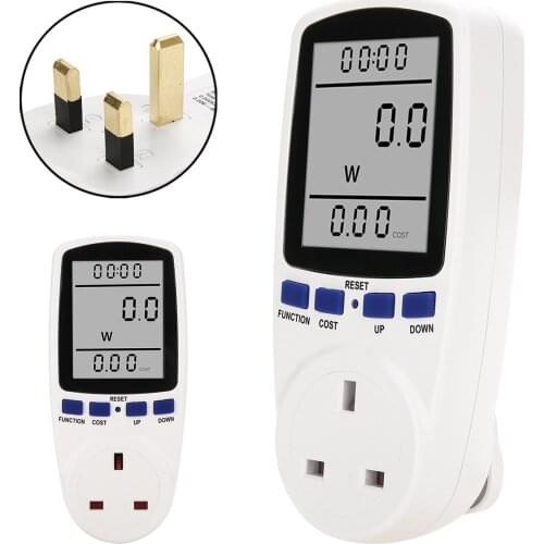 UK Plug-in Electricity Power Consumption Meter Socket Watt Kwh Analyzer Intelligent Billing Device Electrical Measurement Meters