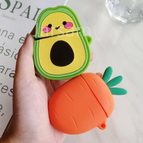 Cartoon Silicone Carrot Earphone Case For AirPods case Cute Protection Cover case For AirPods Accessories