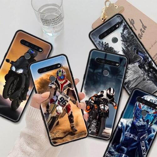 Smartphone For LG K71 K52 K50 K61 K51s K42 K40 K40S G8 G7 ThinQ G6 Cover Silicone Soft Back Shell Moto Cross motorcycle sports