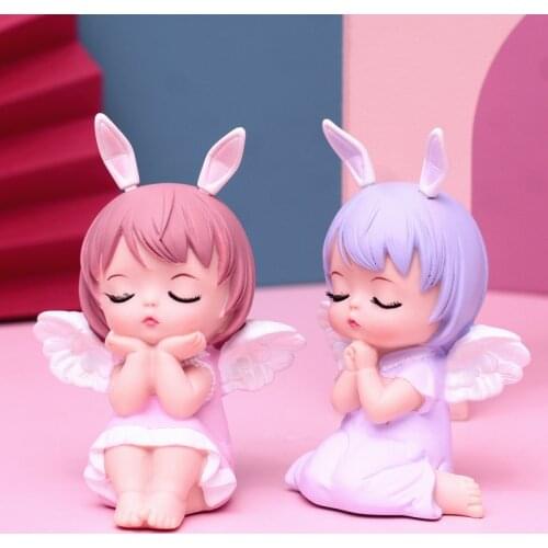 Angel Cake Topper Decorating Tools Resin Ornaments Baby Shower Girl Party Supplies Stand Figurines Cake Decoration Accessories