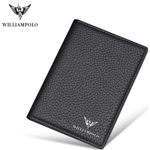 WILLIAMPOLO luxury Brand Mini purse Ultra-thin design men Genuine Leather wallet Credit card holder Cowskin wallets 2019 fashion
