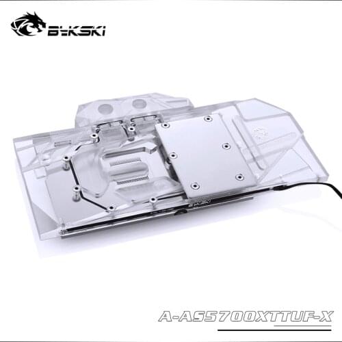 Bykski Water Block use for ASUS TUF3 RX5700XT O8G GAMING OC / Full Cover Copper Radiator Block / 3PIN 5V A-RGB / 4PIN 12V RGB