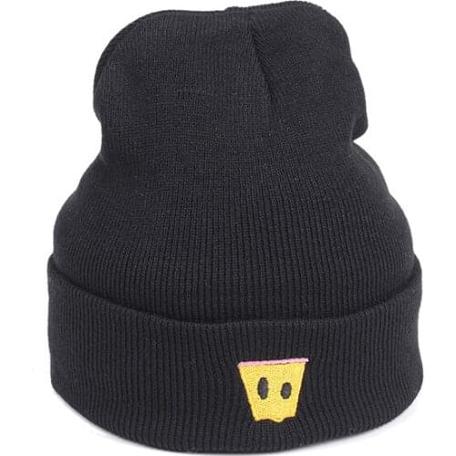Embroidery Knitted Hat Fashion Solid Color Autumn And Winter Outdoor Sports Keep Warm Cap Windproof Ear Protectors Hats
