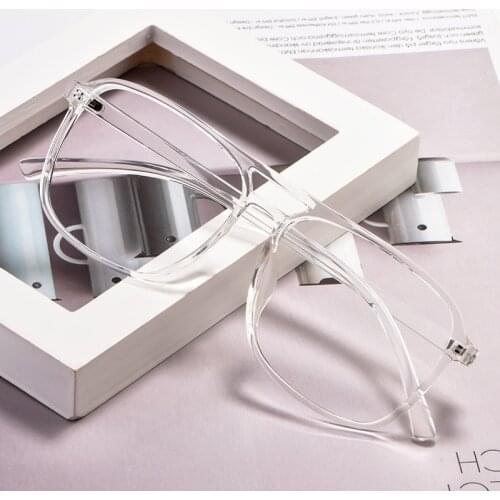 Transparent Retro Double Beam Flat Glasses Myopia Glasses Frame Trend Men And Women Art Glasses Frames Optical Glasses D138