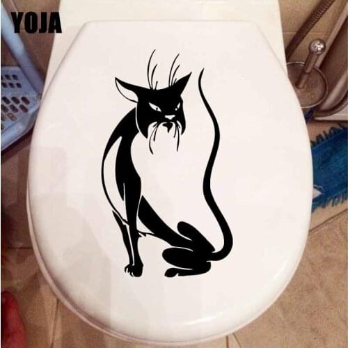YOJA 14.1X24.3CM Wall Stickers Animal Cat Pets Kids Room Home Decor Toilet Decal T5-0066
