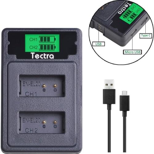 EN-EL20 EN EL20 EN EL20a Battery Charger LCD USB Charger Type C Port for Nikon Coolpix P1000 Nikon1 J1, J2, J3 Nikon1 AW1