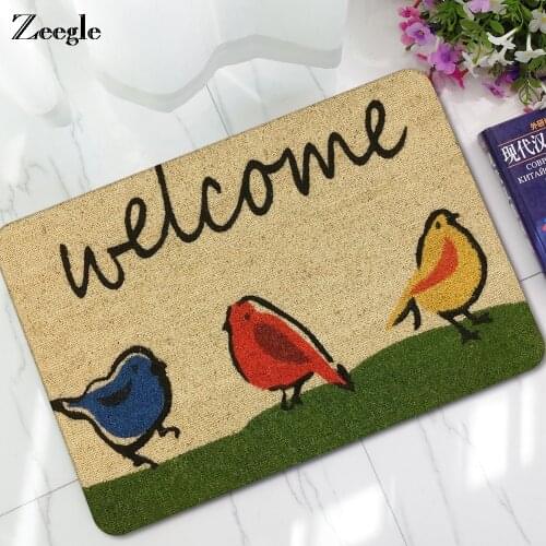 Zeegle Cartoon Pattern Hallway Door Mat Corridor Mats Home Decor Non-slip Bath Mat Bathroom Water Proof Kitchen Floor Carpet
