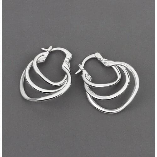 925 Sterling Silver French Punk Hip-Hop Geometric Small Hoop Earrings for Women Gold Silver Trendy Party Jewelry Accessories