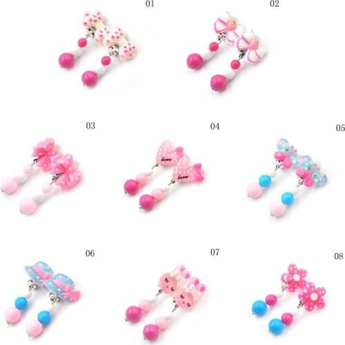 1 Pair Korean Flower Soft Cushion Kid Children Ear Clip No Piercing Earring For Kids Birthday Party