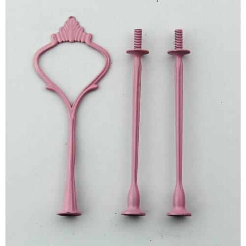 10 pcs Cheap shipping- 3 tiers cake stand rods/ceramic fruit tray handles small crown bakeware diy home garden