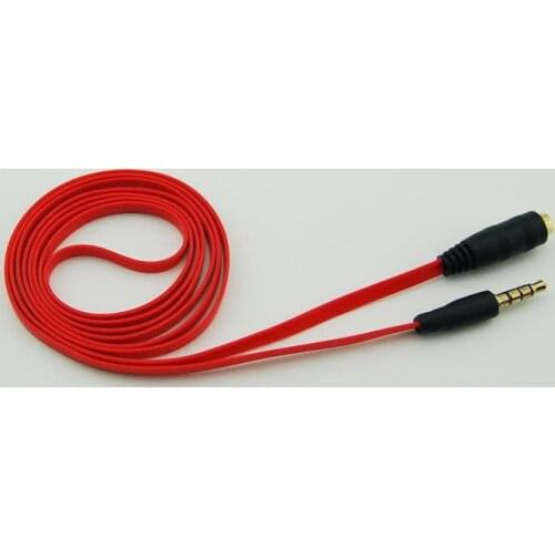 3.5mm Jack Adapter Aux Extension Cord Audio Red Cables Male to Female Plug for mp3 for Headphones 500pcs