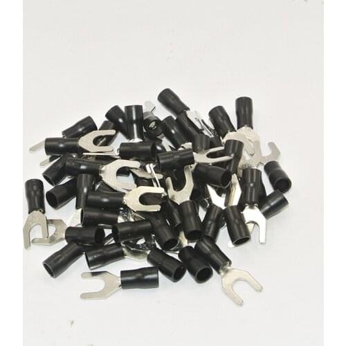 500PCS 14-12AWG #8 Black Insulated Fork Wire Connector Electrical Crimp Terminal