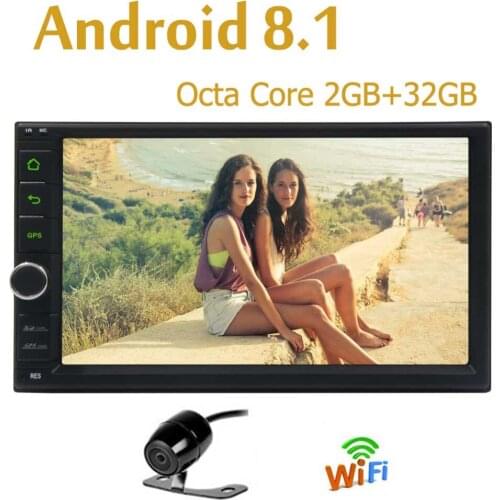 Navigation, WiFi, Android Auto,Backup Camera,USB SD, AUX, 7 inch Touch Screen EinCar Double din Android 8.1 Car Navigation gps