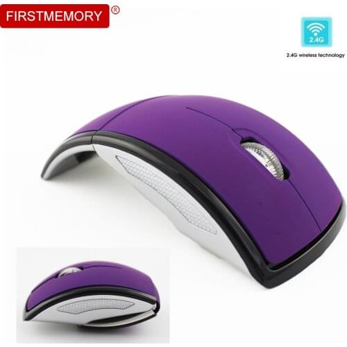 Wireless Foldable Mouse Computer Gaming Mause Ergonomic 3D Arc Style Optical Mice With USB Receiver For PC Laptop Notebook