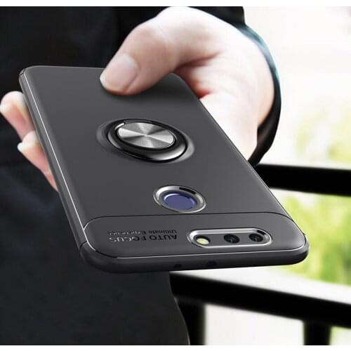 For Huawei Y9 2018 Case Luxury Soft Silicone With Stand Ring Protective Back Cover for huawei Y9 2018 full cover phone shell