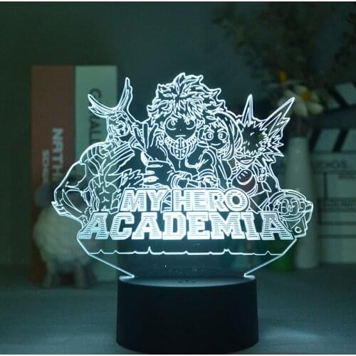 Kids Night Light My Hero Academia Anime Lamp 3d Scene Nightlight Bluetooth Control for Child Room Party Decor Kids Friends Gift