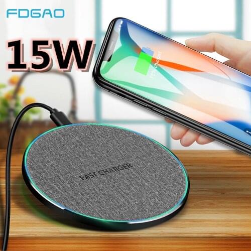 FDGAO Wireless Charger Qi 15W 10W QC 3.0 USB C Fast Charging Pad For iPhone 11 Pro Max XS XR X 8 Samsung S10 S9 S8 Note 10 9 8