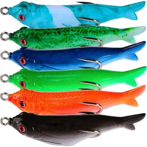 10cm Artificial Fish Lure Soft Bait Outdoor Seawater Freshwater Fishing Tackle Accessory With Double Hook